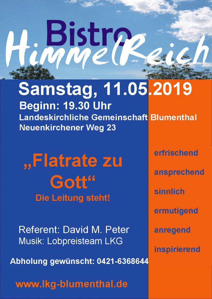 Landeskirchliche Gemeinschaft (LKG) Bremen-Blumenthal Bistro Himmelreich 2019